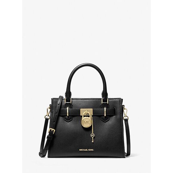Michael Kors Handbags - Michael Kors Black Leather Satchel with Gold Hardware